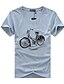 baratos Camisetas masculinas casuais-Homens Camiseta Gráfico Decote Redondo Verde Branco Cinzento Vermelho Manga Curta Tamanho Grande Diário Fashion Imprimir Blusas Algodão Ativo / Verão / Verão