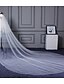 Недорогие Свадебные вуали-Два слоя Обрезанная кромка Свадебные вуали Фата для венчания с Оборки Тюль / Классическая