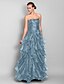 cheap Evening Dresses-A-Line Elegant Dress Prom Floor Length Sleeveless Strapless Organza with Ruffles Tier 2022 / Formal Evening