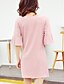 cheap Women&#039;s Dresses-Women&#039;s Party Going out Sexy Simple Loose Dress,Solid Round Neck Above Knee Half Sleeve Polyester Spring Summer Mid Rise Micro-elastic