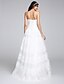 cheap Wedding Dresses-A-Line Sweetheart Neckline Floor Length Organza / Tulle Made-To-Measure Wedding Dresses with Lace / Criss-Cross by LAN TING BRIDE®