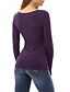 abordables Top femme grande taille-Femme T shirt Tee Couleur Pleine Col V Violet Gris Noir du quotidien Sortie Croisé Vêtement Tenue / Manches Longues