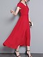 cheap Women&#039;s Dresses-Women&#039;s Party Daily Going out Vintage Casual Sophisticated Sheath Dress - Solid Colored V Neck Summer Black Red XXXL XXXXL XXXXXL