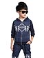 cheap Sets-Boys 3D Geometic Embroidered Clothing Set Long Sleeve Fall All Seasons Floral Cotton