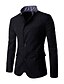 cheap Men&#039;s Trench Coat-Men&#039;s Daily Street chic Winter Regular Blazer, Color Block Stand Long Sleeve Polyester Black / Red / Gray