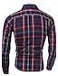 cheap Men&#039;s Casual Shirts-Men&#039;s Shirt Striped Plaid / Check Solid Colored Peter Pan Collar Red Brown Long Sleeve Plus Size Daily Tops Cotton Active / Summer / Summer
