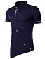 cheap Men&#039;s Shirts-Men&#039;s Shirt Solid Colored Short Sleeve Daily Tops Cotton Standing Collar Gray White Black / Summer