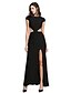 cheap Special Occasion Dresses-Sheath / Column Jewel Neck Ankle Length Jersey Formal Evening Dress with Buttons / Split Front by TS Couture®