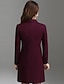 cheap Women&#039;s Outerwear-Women&#039;s Daily Fall / Winter Regular Trench Coat, Solid Colored Peter Pan Collar Long Sleeve Wool / Polyester Black / Wine