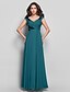 cheap Special Occasion Dresses-Sheath / Column Open Back Dress Formal Evening Floor Length Short Sleeve V Neck Chiffon V Back with Criss Cross Appliques 2022