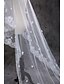 cheap Wedding Veils-One-tier Lace Applique Edge Wedding Veil Chapel Veils with Embroidery / Appliques Tulle / Oval