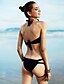 abordables Maillots de Bain Femme &amp; Bikinis-Femme Licou Triangle Bikinis Couleur Pleine Slip Brésilien