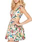cheap Women&#039;s Dresses-Women&#039;s Party Casual/Daily Club Sexy A Line Dress,Floral Deep V Mini Sleeveless Polyester Summer High Rise Micro-elastic Medium