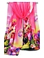 זול צעיפי נשים-מלבן - פרחוני שיפון דפוס בגדי ריקוד נשים / אביב / סתיו