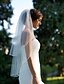 cheap Wedding Veils-Two-tier Cut Edge Wedding Veil Elbow Veils with Ruffles Chiffon / Classic