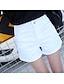 cheap Women&#039;s Pants-Women&#039;s Going out Wide Leg / Shorts Pants - Solid Colored High Waist Denim White Black S M L