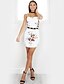 cheap Women&#039;s Dresses-Women&#039;s Floral Daily / Going out Bodycon / Sheath Dress - Floral Strap Summer White M L XL / Slim
