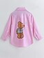 cheap Boys&#039; Clothing-Boys&#039; Solid Animal Print Shirt, Cotton Spring Fall Long Sleeves Blushing Pink