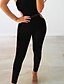 cheap Women&#039;s Jumpsuits-Women&#039;s Jumpsuit Solid Colored Strapless Daily Loose Skinny Sleeveless Black Wine S M L