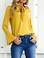 cheap Plus Size Tops-Women&#039;s Shirt Solid Colored Long Sleeve Daily Tops Cotton Yellow Black Navy Blue