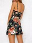 cheap Casual Dresses-Women&#039;s Strap Dress Short Mini Dress White Navy Blue Sleeveless Floral Backless Cut Out Spring Summer Boho Floral S M L XL