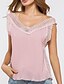 cheap Women&#039;s Blouses &amp; Shirts-Women&#039;s Going out Street chic Petal Sleeve Blouse-Solid Colored,Cut Out V Neck