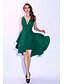 cheap Cocktail Dresses-A-Line Sexy Dress Homecoming Short / Mini Sleeveless V Neck Taffeta Crisscross Back with Pleats Overskirt 2023