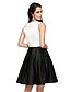 cheap Special Occasion Dresses-A-Line / Fit &amp; Flare V Neck Knee Length Stretch Satin Dress with Criss Cross / Pocket by TS Couture®