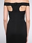 cheap Cocktail Dresses-Sheath / Column Little Black Dress Homecoming Cocktail Party Prom Dress Off Shoulder Sleeveless Short / Mini Jersey with Pleats