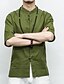 cheap Men&#039;s Casual Shirts-Men&#039;s Shirt Solid Colored Stand Collar White Black Army Green Navy Blue Beige Half Sleeve Daily Work Tops Linen Chinoiserie