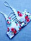 baratos Bikini-Mulheres Color Block Floral Biquíni roupa de banho Estampado Floral Nadador Roupa de Banho Fatos de banho Branco