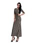 cheap Women&#039;s Dresses-Women&#039;s Daily Holiday Going out Club Vintage Sexy Boho Bodycon Sheath Dress,Plaid Round Neck Maxi Half Sleeves Cotton Summer High Rise
