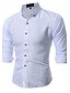 cheap Men&#039;s Casual Shirts-Men&#039;s Shirt  Collar Party Wedding Jacquard Print Long Sleeve Tops Cotton Business Chinoiserie White Wine Navy Blue / Work / Club / Beach