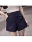 cheap Women&#039;s Pants-Women&#039;s Simple Denim Wide Leg / Shorts Pants - Solid Colored High Waist White