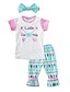 cheap Sets-Girls&#039; Floral Sets,Cotton Summer Short Sleeve Clothing Set