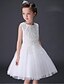 cheap Flower Girl Dresses-Ball Gown Short / Mini Flower Girl Dress - Organza Sleeveless Jewel Neck with Beading / Appliques / Ruched by