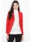 cheap Women&#039;s Blazer&amp;Suits-Women&#039;s Daily Vintage Spring / Fall Plus Size Regular Jacket, Solid Colored V Neck Long Sleeve Black / Wine L / XL / XXL