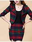 cheap Women&#039;s Two Piece Sets-Women&#039;s Daily Modern Contemporary Short Blazer - Plaid / Check, Print Skirt Shirt Collar / Spring