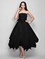 cheap Special Occasion Dresses-Ball Gown Cute Dress Cocktail Party Tea Length Sleeveless Strapless Satin with Sash / Ribbon Bow(s) 2022