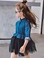 cheap Dresses-Girls&#039; Lace Ruffle Patchwork Long Sleeve Dress Black