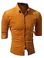 cheap Men&#039;s Shirts-Men&#039;s Daily / Going out / Work Vintage / Casual / Street chic Cotton Shirt - Solid Colored / Long Sleeve