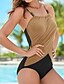 ieftine Bikini &amp; Costume Baie-Pentru femei Bloc de Culoare O Piesă Costum de baie Bustieră Costume de Baie Costume de baie Alb Negru Maro