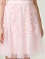 cheap Cocktail Dresses-Ball Gown Elegant Holiday Homecoming Cocktail Party Dress V Neck Sleeveless Knee Length Tulle with Side Draping 2021 / Prom