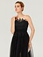 cheap Evening Dresses-A-Line Beautiful Back Furcal Holiday Cocktail Party Formal Evening Dress Illusion Neck Sleeveless Court Train Tulle with Sash / Ribbon Buttons Pleats