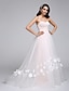 cheap Wedding Dresses-Wedding Dresses A-Line Sweetheart Sleeveless Court Train Tulle Bridal Gowns With Flower 2023