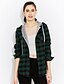 cheap Women&#039;s Jackets-Women&#039;s Daily Street chic Large Size Slim Spring Jackets Plaid Hooded Long Sleeve