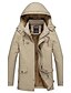cheap Men&#039;s Jackets &amp; Coats-Men&#039;s Daily Winter Plus Size Regular Jacket, Solid Colored Hooded Long Sleeve Cotton / Polyester Yellow / Army Green / Khaki XXXL / 4XL / XXXXXL