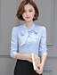 billige Bluser og skjorter til kvinner-Firkantet hals Skjorte Dame - Ensfarget, Sløyfe Gatemote Arbeid