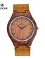 cheap Digital Watches-Men&#039;s Wood Watch Japanese Quartz Wooden Genuine Leather Band Elegant Brown