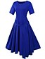 cheap Vintage Dresses-Women&#039;s Sheath Dress Short Sleeve Blue Dusty Rose Solid Colored Summer Plus Size Cotton Asymmetrical Red Blushing Pink Royal Blue Light Green L XL XXL 3XL 4XL 5XL 6XL